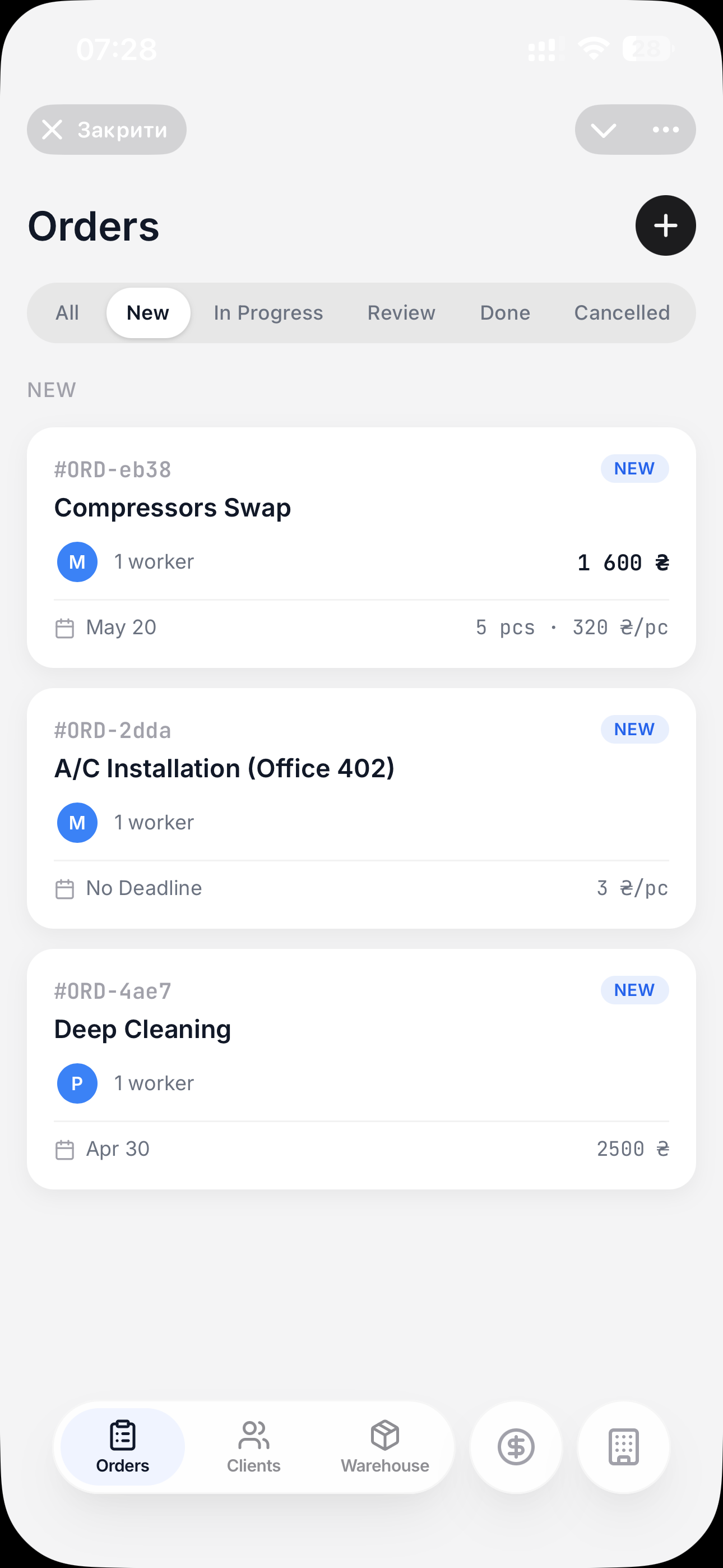 Дашборд Менеджера